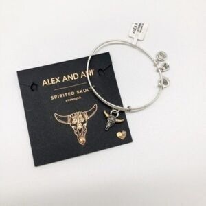 ALEX AND ANI Spirited Skull Charm Expandable Wire 